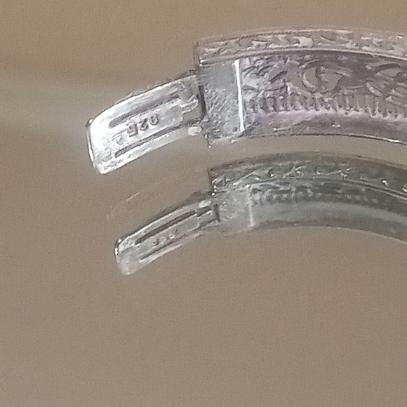 VINTAGE stamped 925 filigree art deco bracelet - Picture 4 of 4